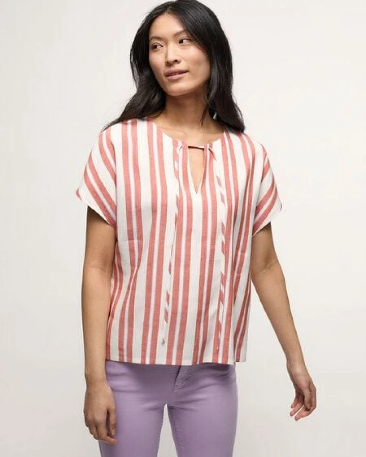 LANIUS Kurzarmbluse aus Leinen mit TENCEL & ECOVERO