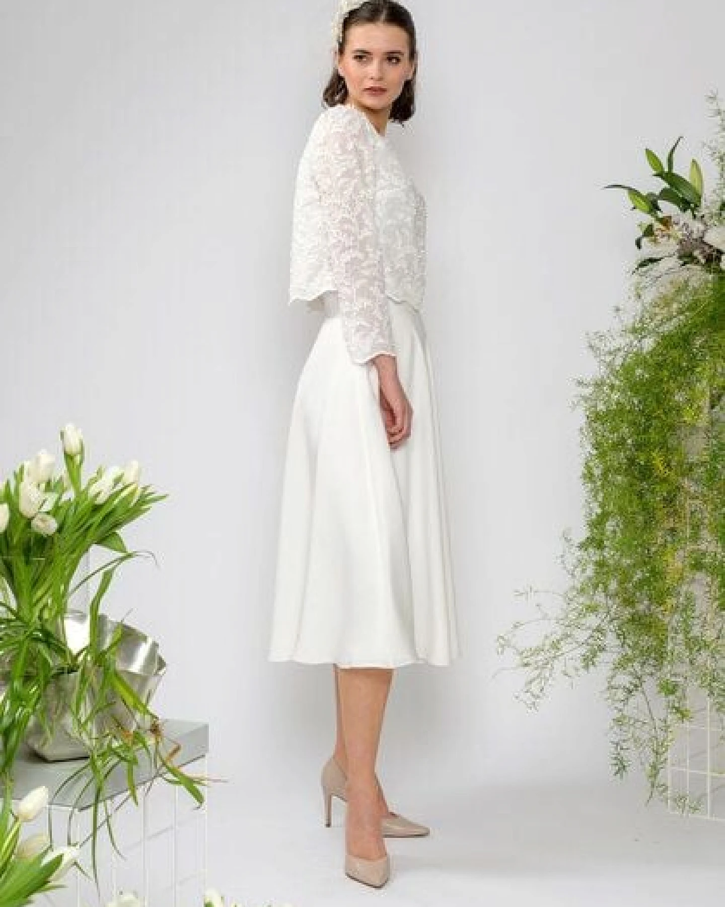 Atelier SNOW Zweiteiliges Brautkleid Langarm Top Lily-Alyssien – Ansicht 4