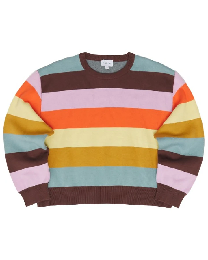 Mazine - Women's Striped Jacquard Knit Jumper - Pullover Gr XL bunt