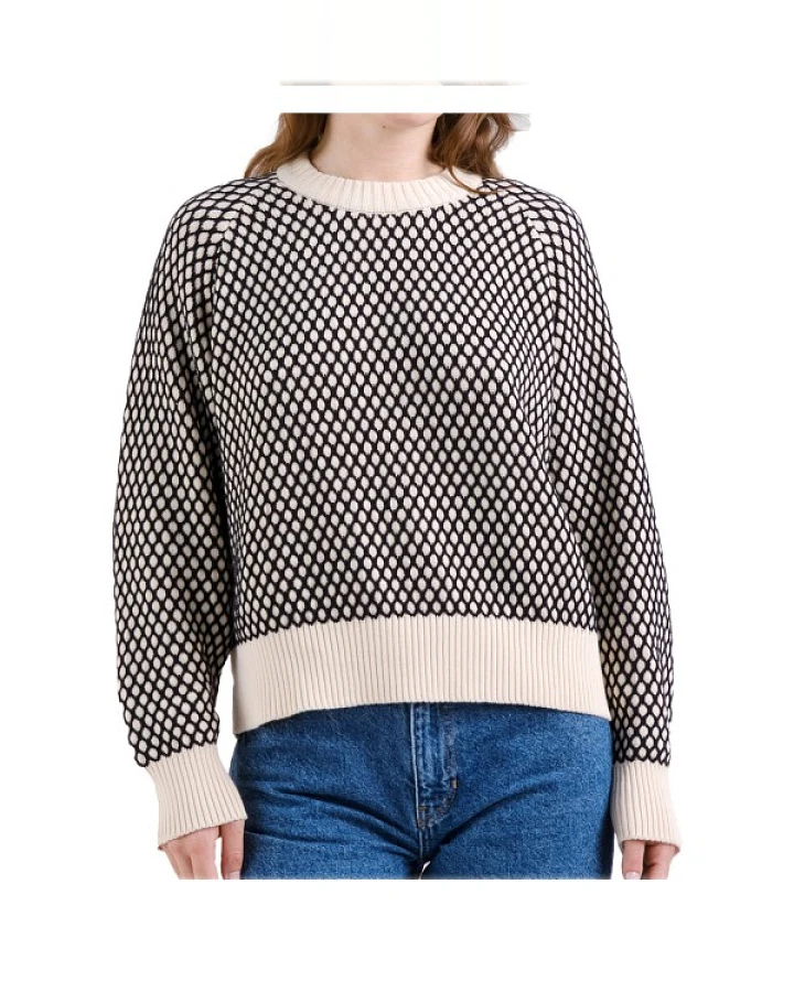 DEDICATED - Women's Sweater Husie Bubble Knit - Pullover Gr L grau