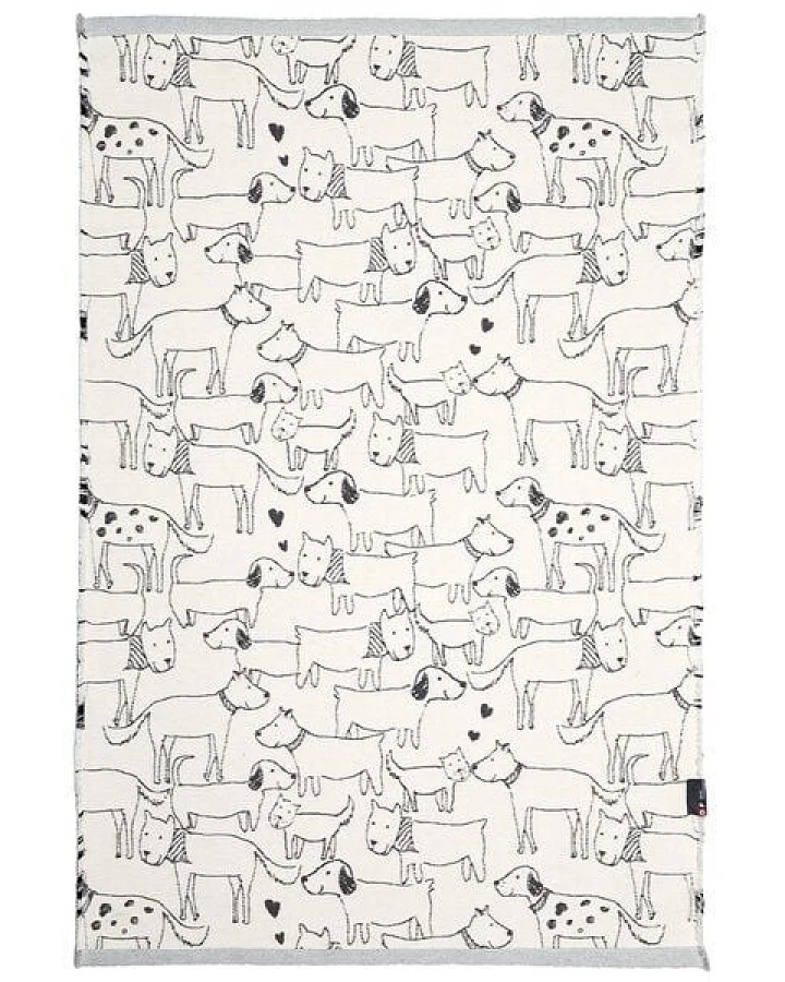 David Fussenegger Kinder Teppich Hunde 75 x 120 cm aus Recycling-Baumwolle