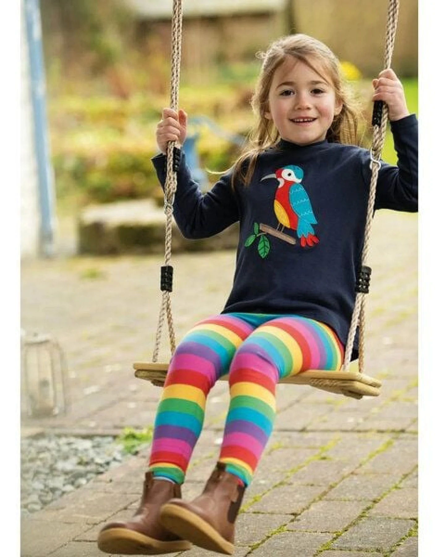 Frugi Bunte Mädchen Leggings aus Bio-Baumwolle – Ansicht 3