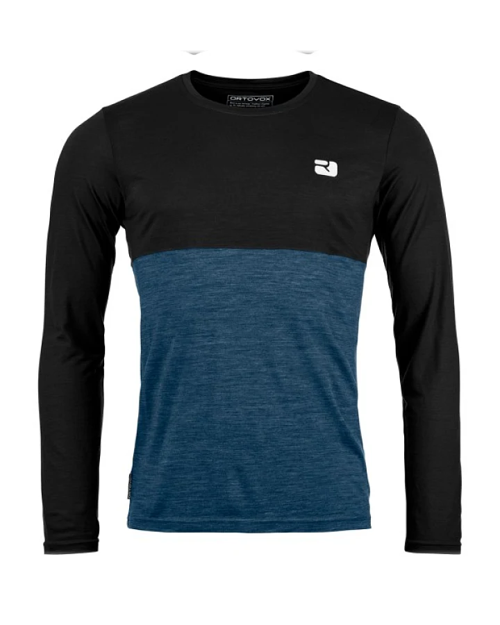 Ortovox - 150 Cool Logo L/S - Merinoshirt Gr M schwarz/blau