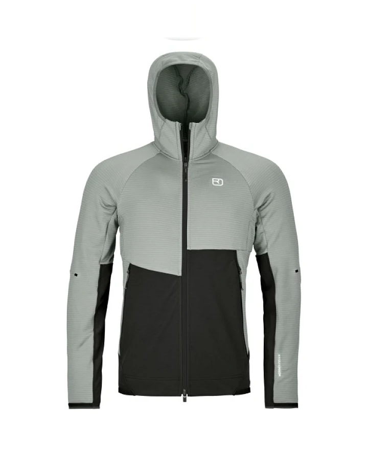 Ortovox - Fleece Rib Hoody - Fleecejacke Gr S grau/schwarz