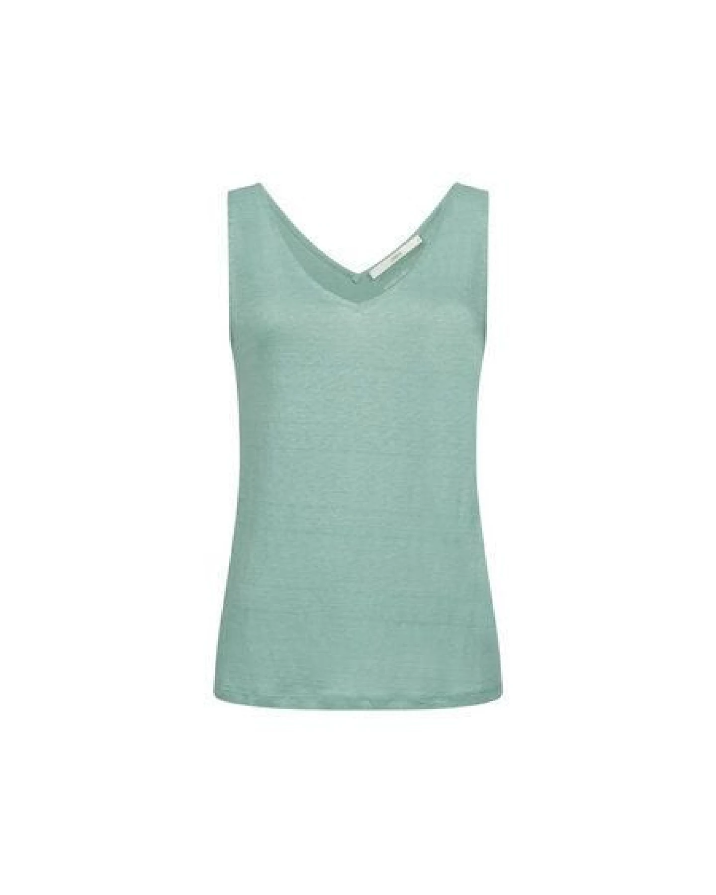 LANIUS Tanktop mit V-Ausschnitt aus Bio-Leinen – Ansicht 4