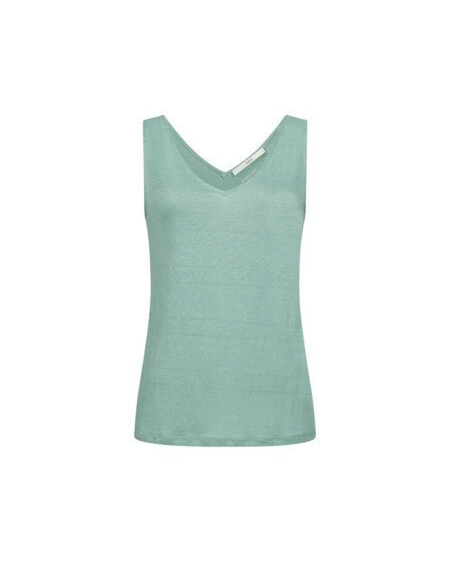 LANIUS Tanktop mit V-Ausschnitt aus Bio-Leinen – Ansicht 4