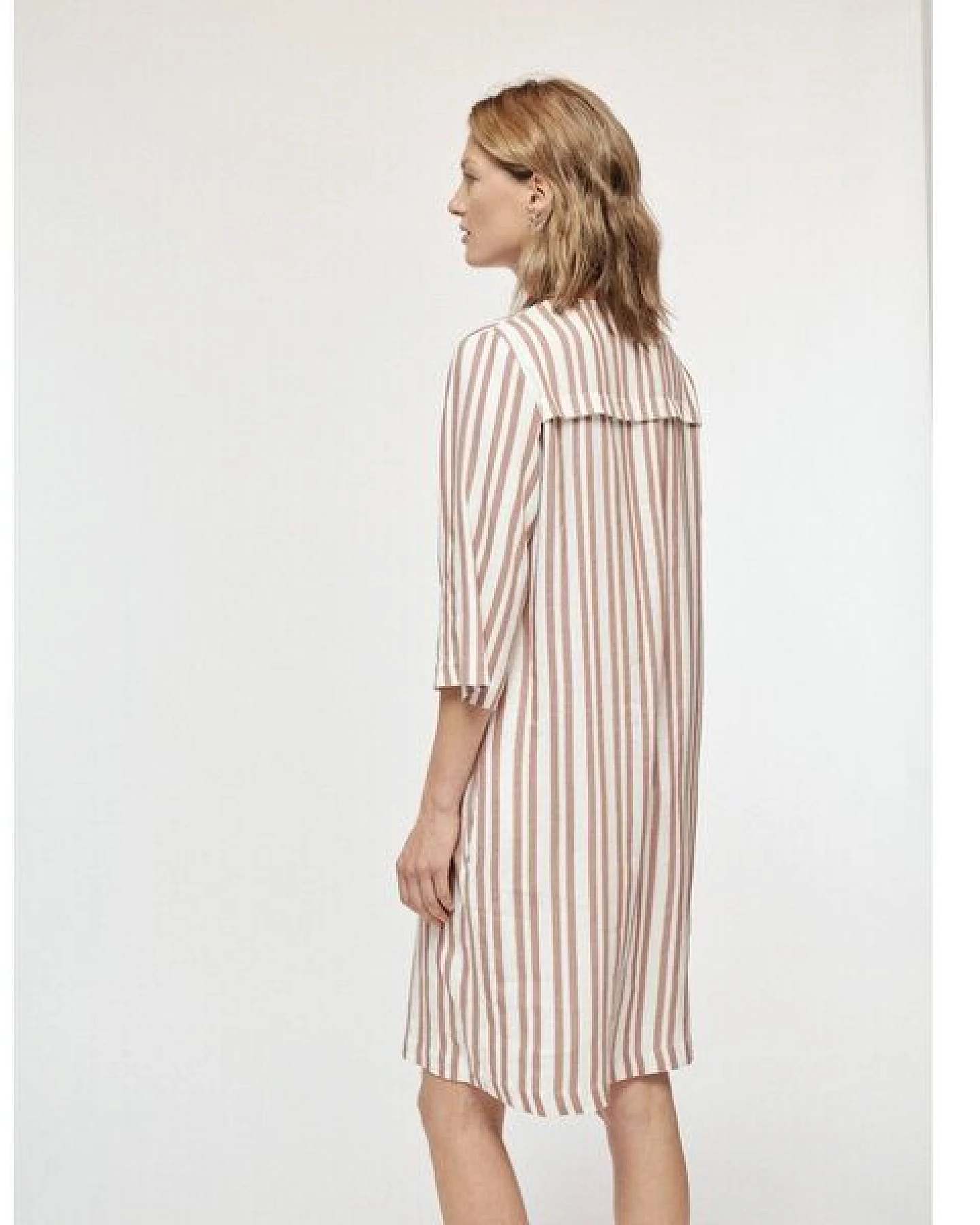 LANIUS Kaftankleid aus LENZING ECOVERO mit Leinen – Ansicht 4