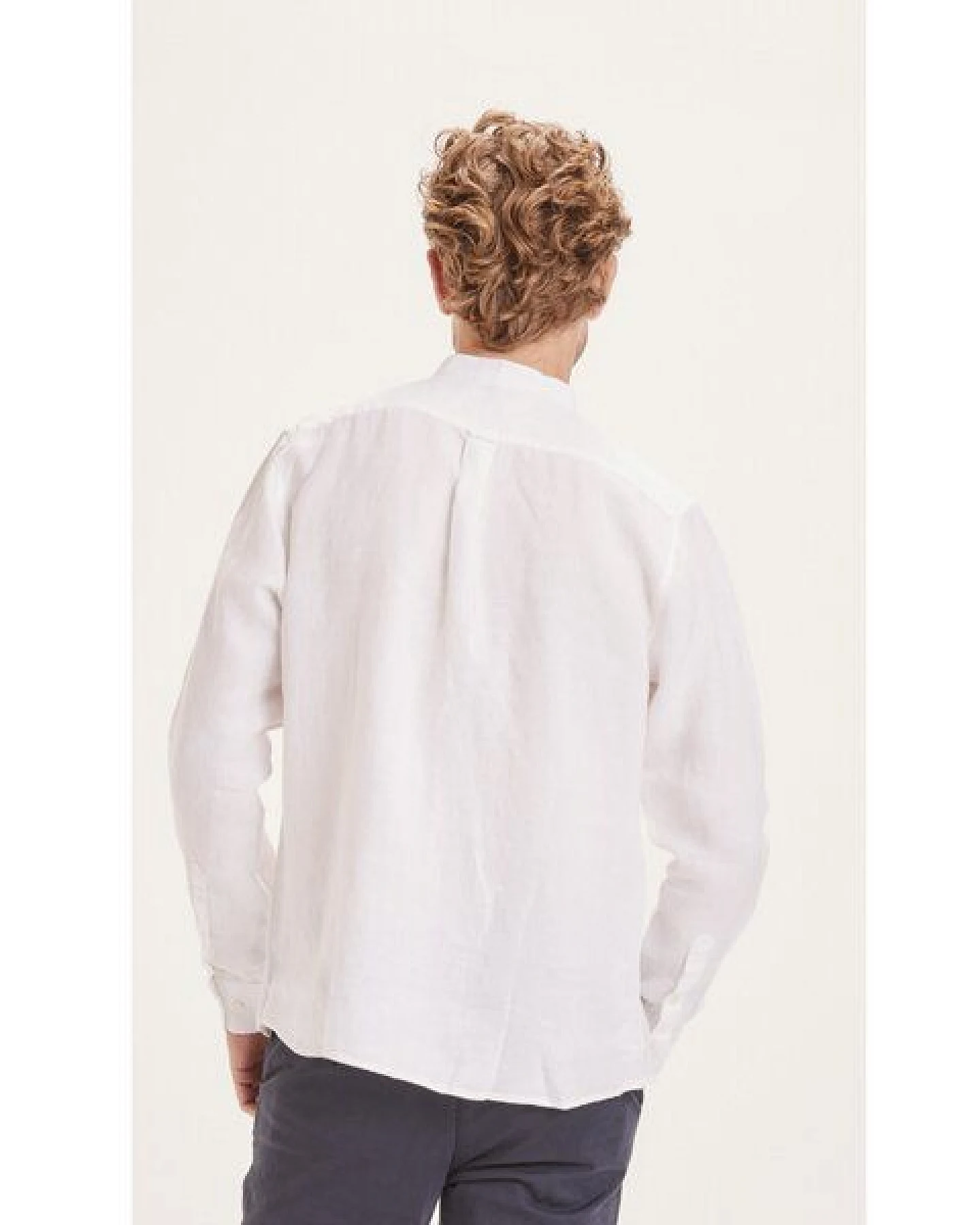KnowledgeCotton Apparel Leinenhemd - Custom fit linen stand collar shirt – Ansicht 2