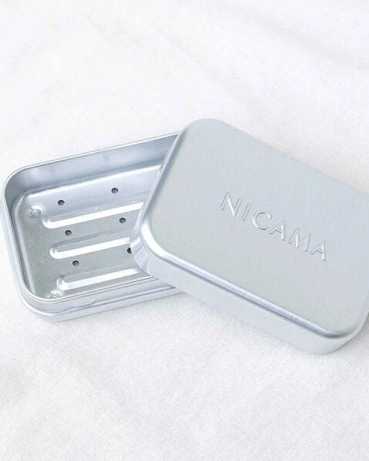 NICAMA Seifendose mit Abtropf-Gitter, rostfrei auf Aluminium
