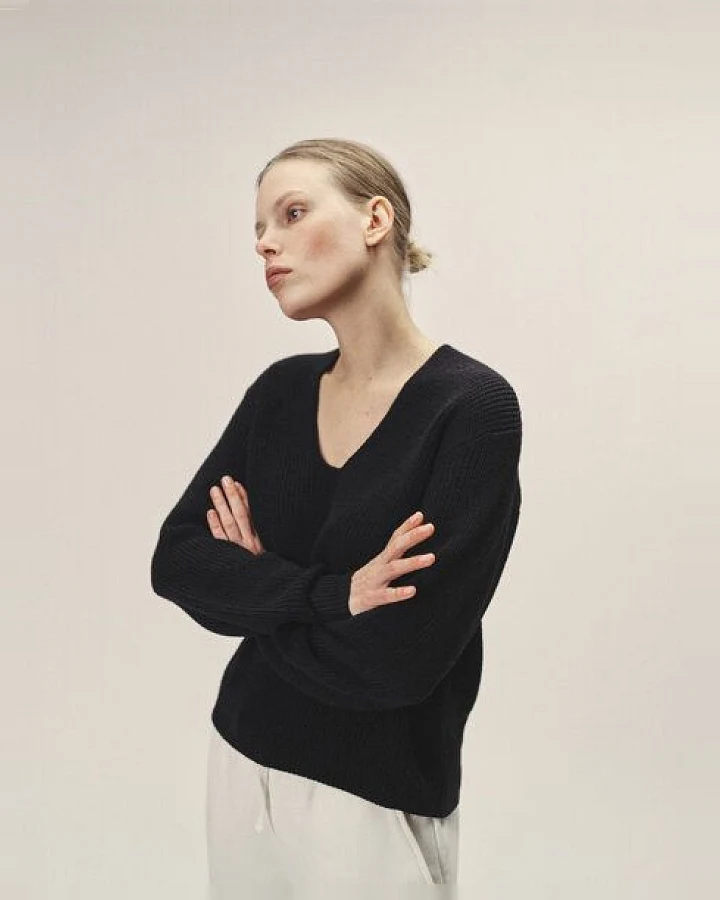 WOTE Strick Pullover aus nachhaltiger Merino Wolle
