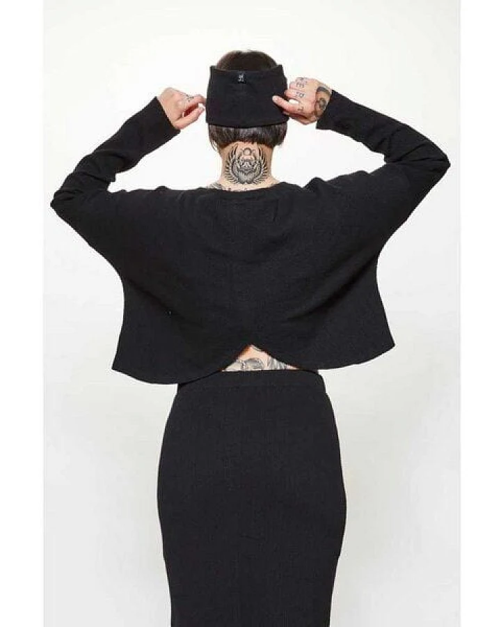 LUMEN organic Pulli CROPPED schwarz Struktur