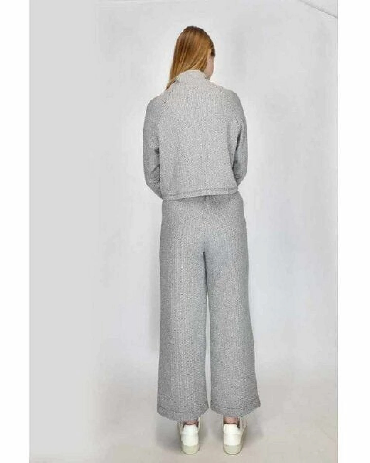 LUMEN organic Hose WIDE grau Struktur – Ansicht 3