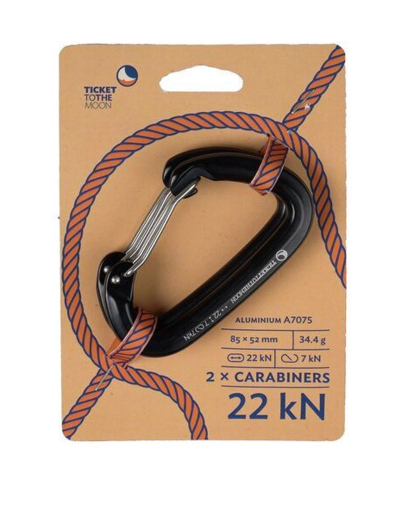 Ticket to the Moon Karabiner 22kN zur Hängemattenbefestigung (2 Stk) – Ansicht 2