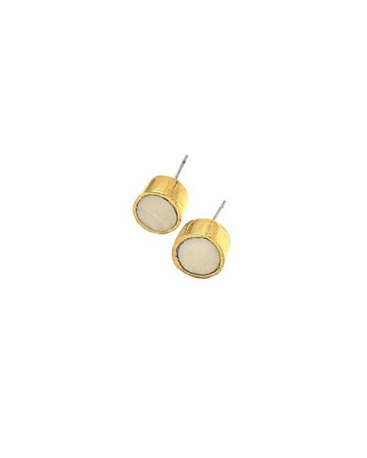 Swahili Coast Messing Ohrstecker - BONE & HORN DOTS - Recycling Messingschmuck
