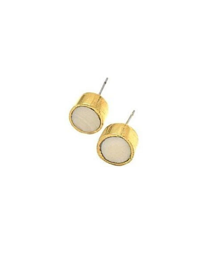Swahili Coast Messing Ohrstecker - BONE & HORN DOTS - Recycling Messingschmuck