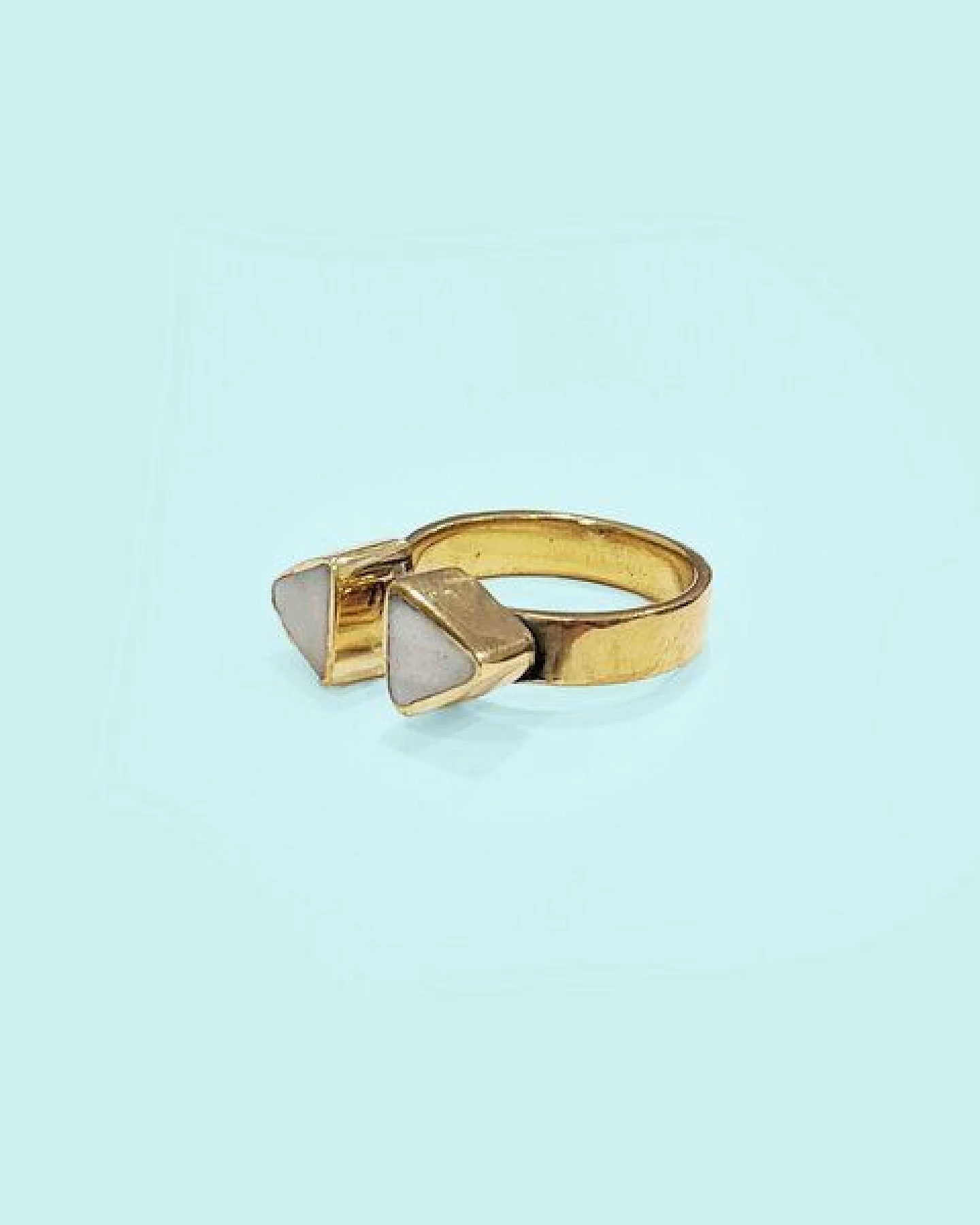 Swahili Coast Messing Fingerringe - TRIANGLE & GEO INLAY - Recycling Messingschmuck – Ansicht 2