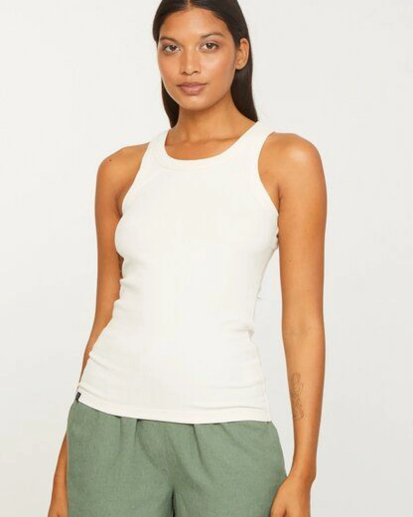 Damen Rib Top aus Bio-Baumwolle Mix - ANISE - recolution – Ansicht 3