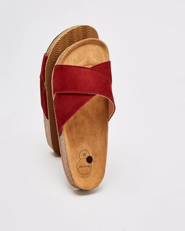 NINE TO FIVE #clota - bequeme Pantolette aus Bio-Leder mit Naturlatex-Fussbett und Kork