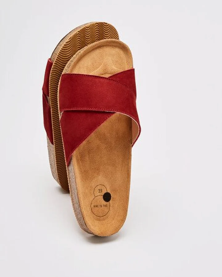 NINE TO FIVE #clota - bequeme Pantolette aus Bio-Leder mit Naturlatex-Fussbett und Kork