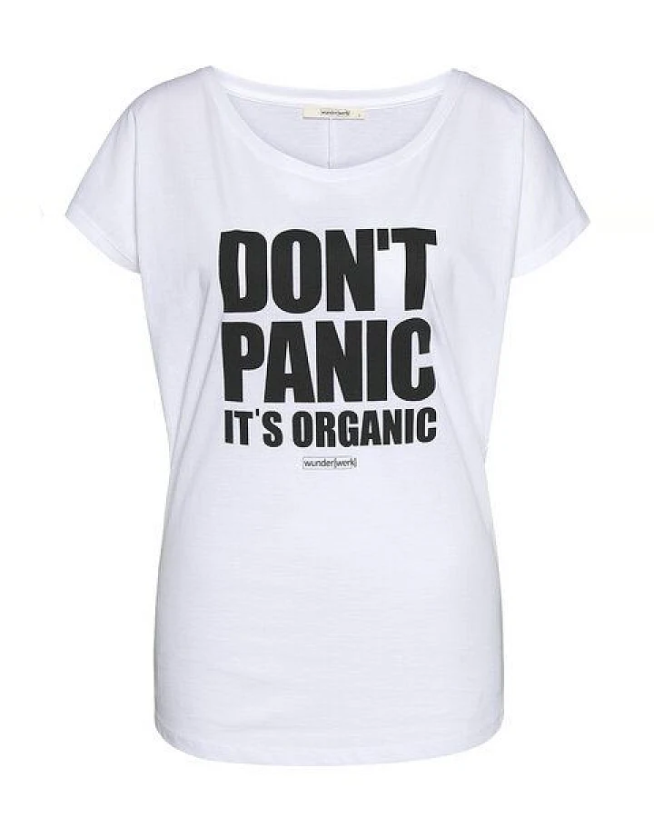 Wunderwerk Damen Tee aus Bio-Baumwolle "Tee don't panic block"