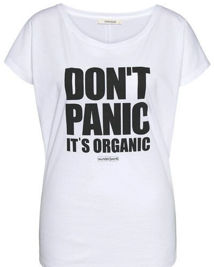 Wunderwerk Damen Tee aus Bio-Baumwolle "Tee don't panic block"