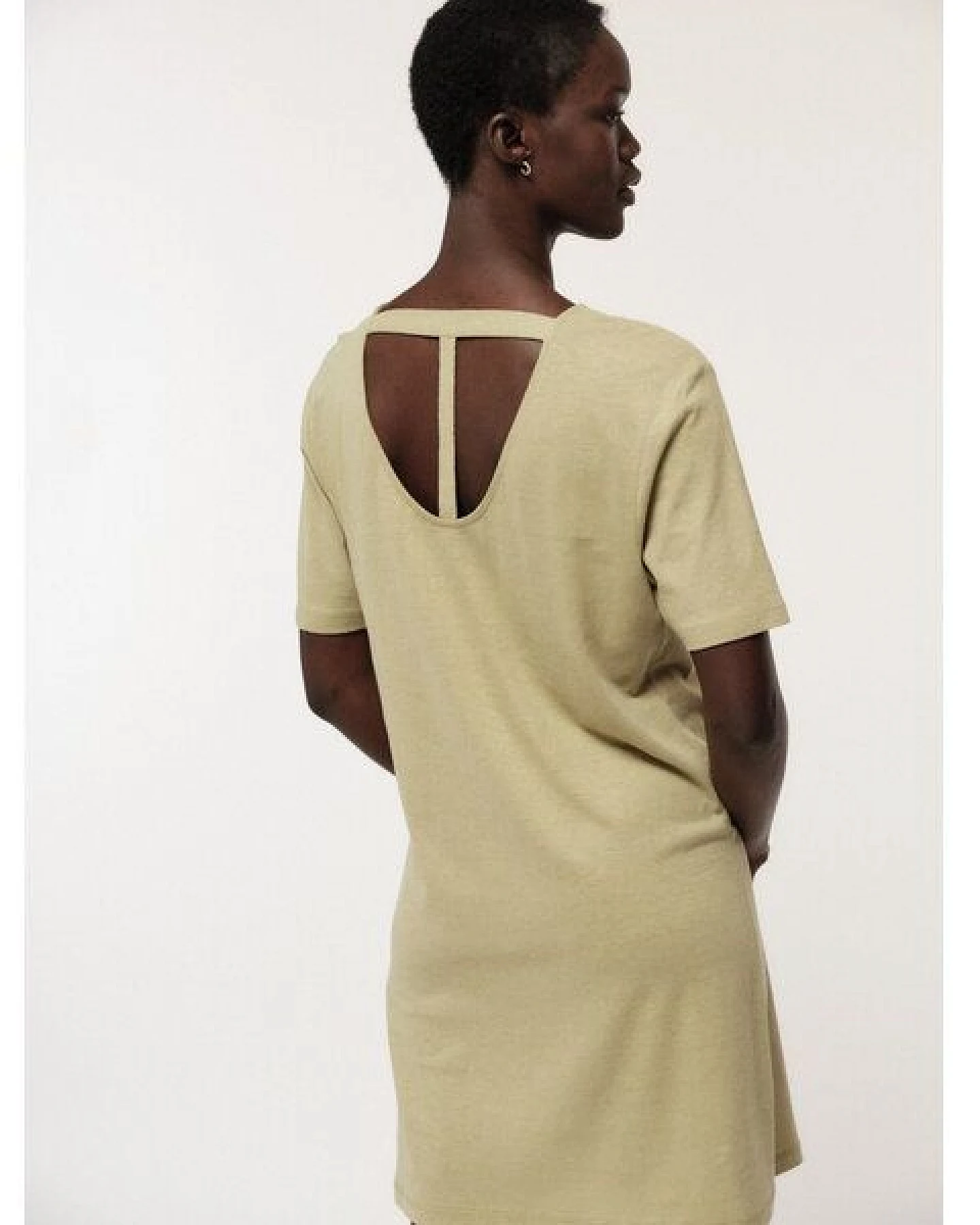 LANIUS Kleid mit Rückenausschnitt aus Hanf und Bio-Baumwolle – Ansicht 2