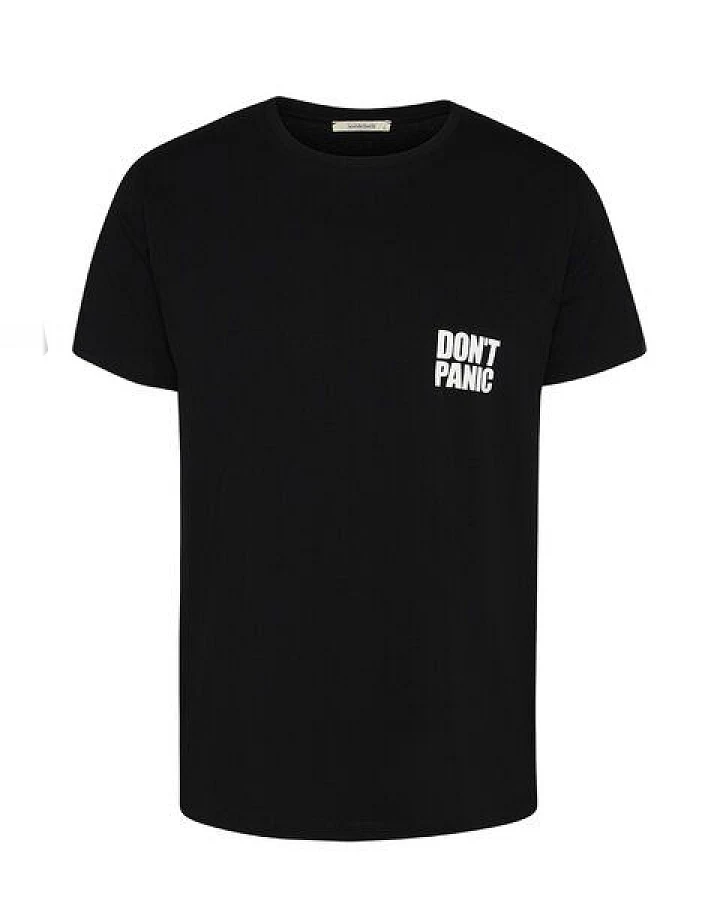 Wunderwerk Herren Tee aus Bio-Baumwolle "Tee don't panic small male"