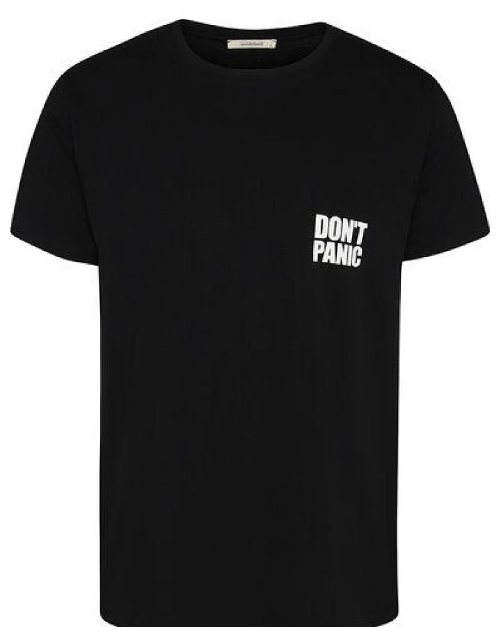 Wunderwerk Herren Tee aus Bio-Baumwolle "Tee don't panic small male"