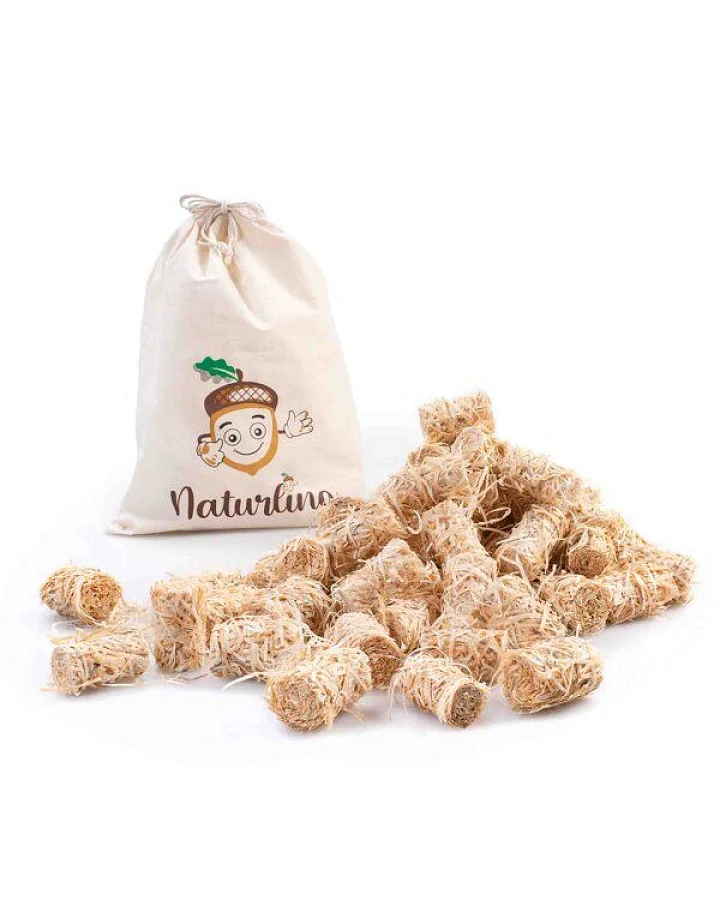 naturling Holzwolle Anzünder gewachst 2,5kg - ca. 200 Anzünder - mit Vorratsbeutel