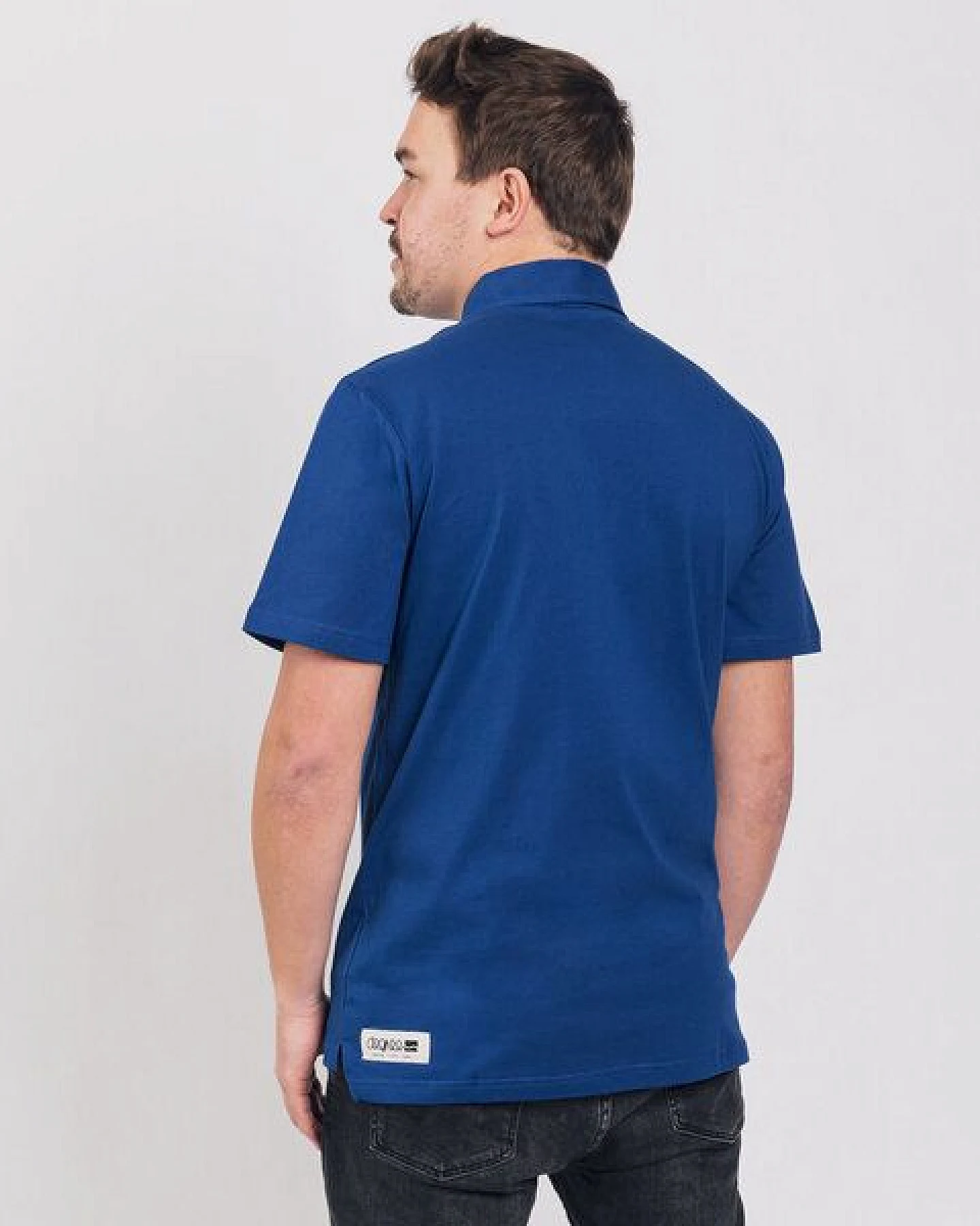 Degree Clothing Herren Poloshirt aus Bio-Baumwolle - "Good Hand" - blau – Ansicht 2