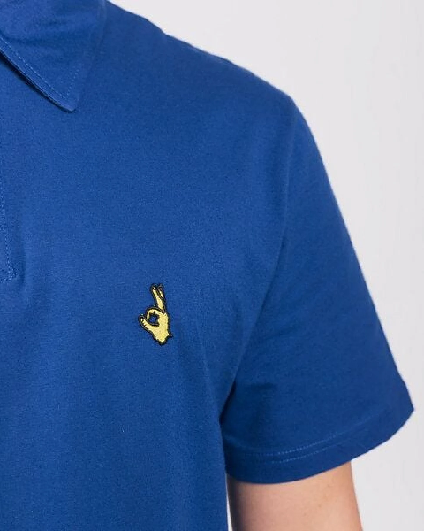 Degree Clothing Herren Poloshirt aus Bio-Baumwolle - "Good Hand" - blau – Ansicht 3
