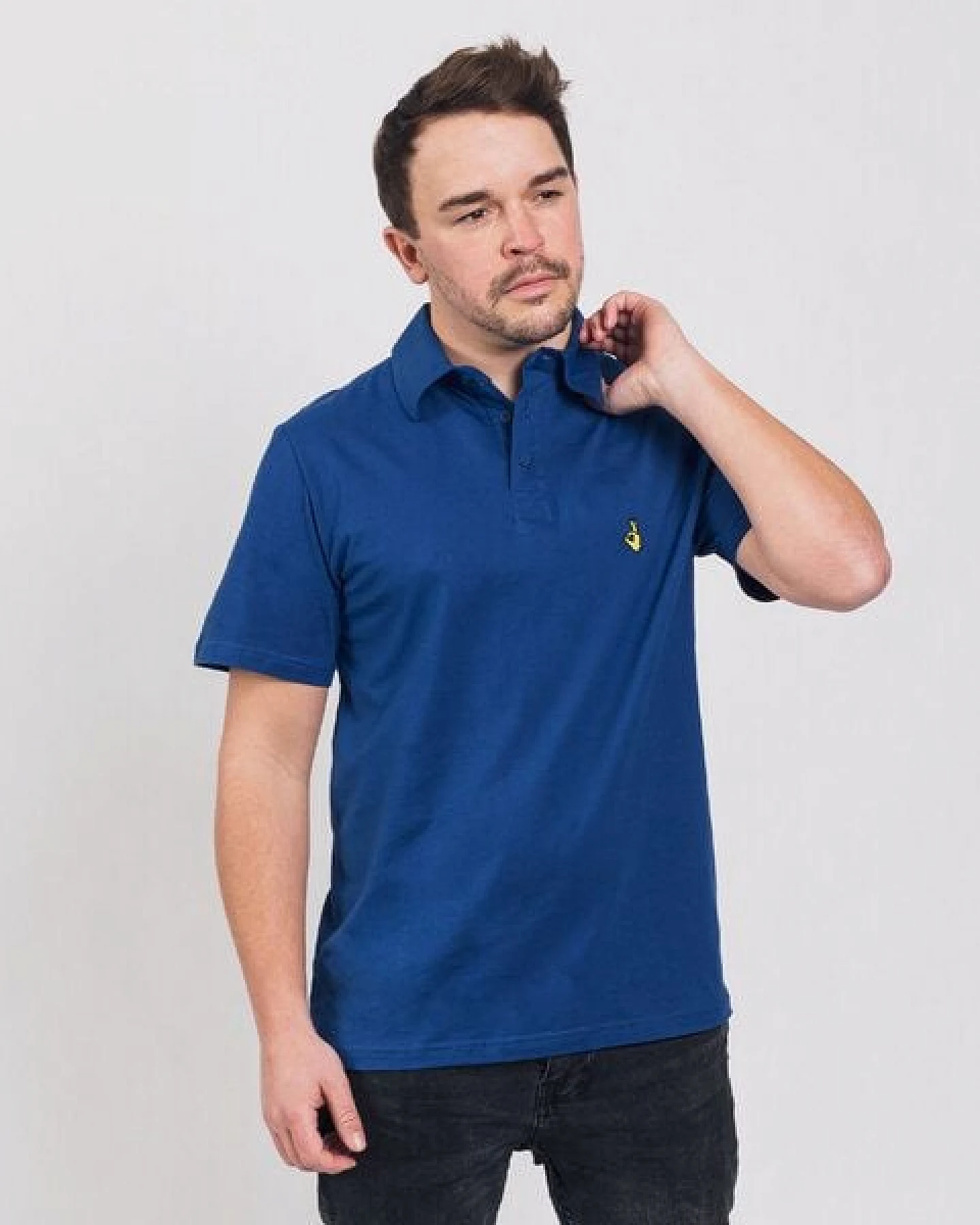 Degree Clothing Herren Poloshirt aus Bio-Baumwolle - "Good Hand" - blau – Ansicht 4