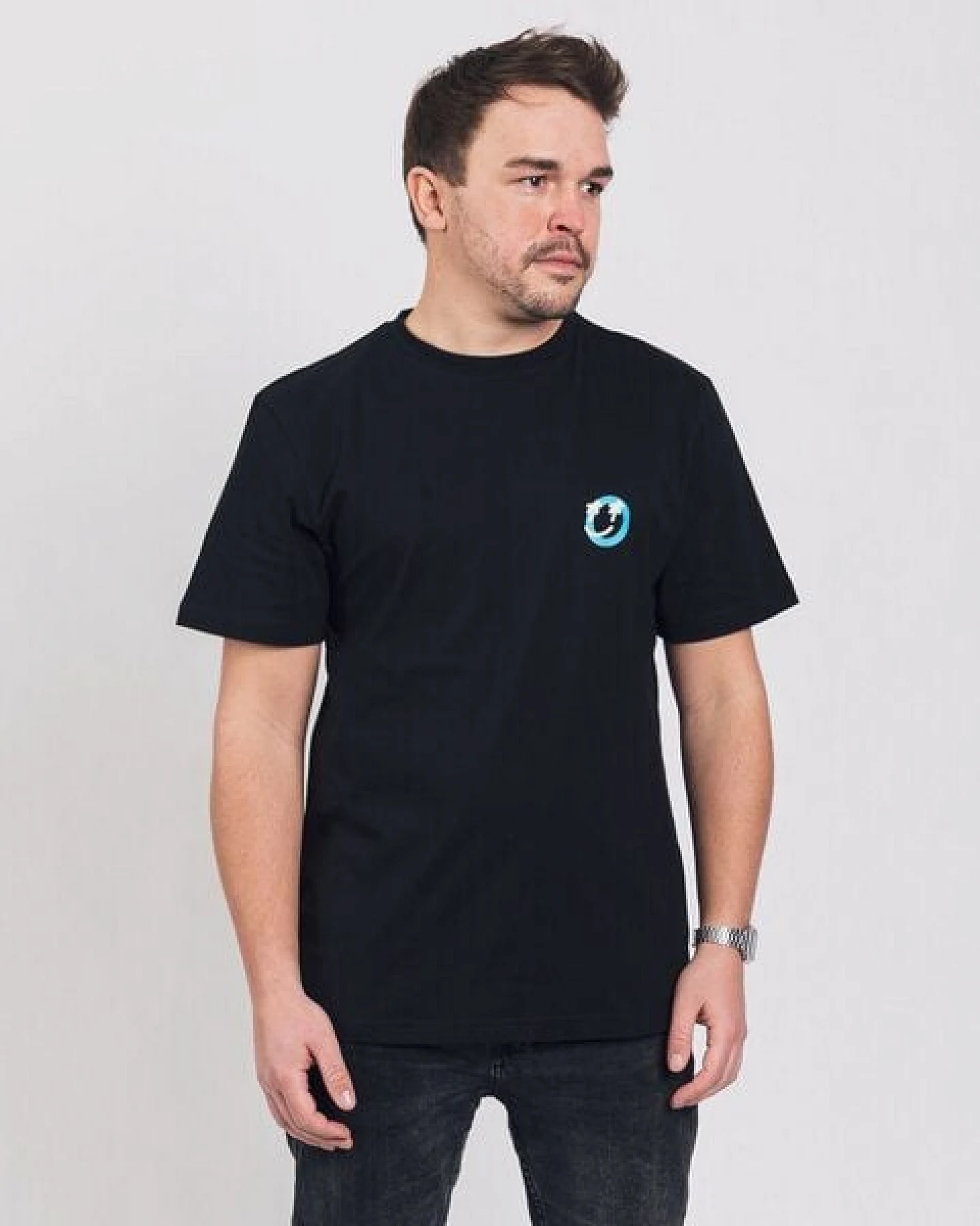 Degree Clothing Herren T-Shirt aus Bio-Baumwolle - Happy-O - schwarz – Ansicht 4