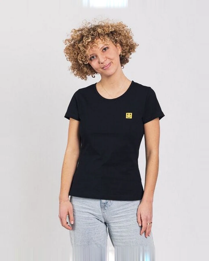 Degree Clothing Damen T-Shirt aus Bio-Baumwolle - Palm Smile - schwarz