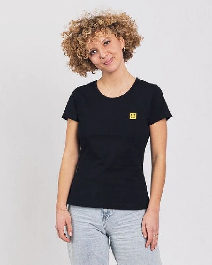 Degree Clothing Damen T-Shirt aus Bio-Baumwolle - Palm Smile - schwarz