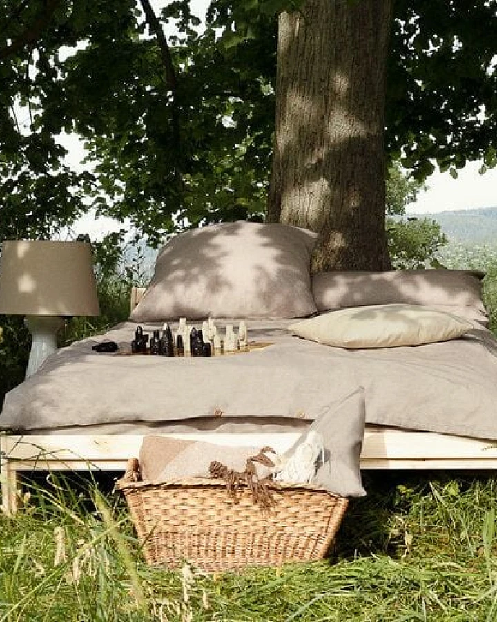 noca Terra, klimapositives Ökobettwäsche-Set aus 100% Biobaumwolle, Braun Melange