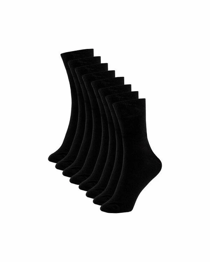 flat design by Mareike Kriesten 8 Paar Business-Socken aus Bio-Baumwolle schwarz, fair hergestellt in Portugal (EU)