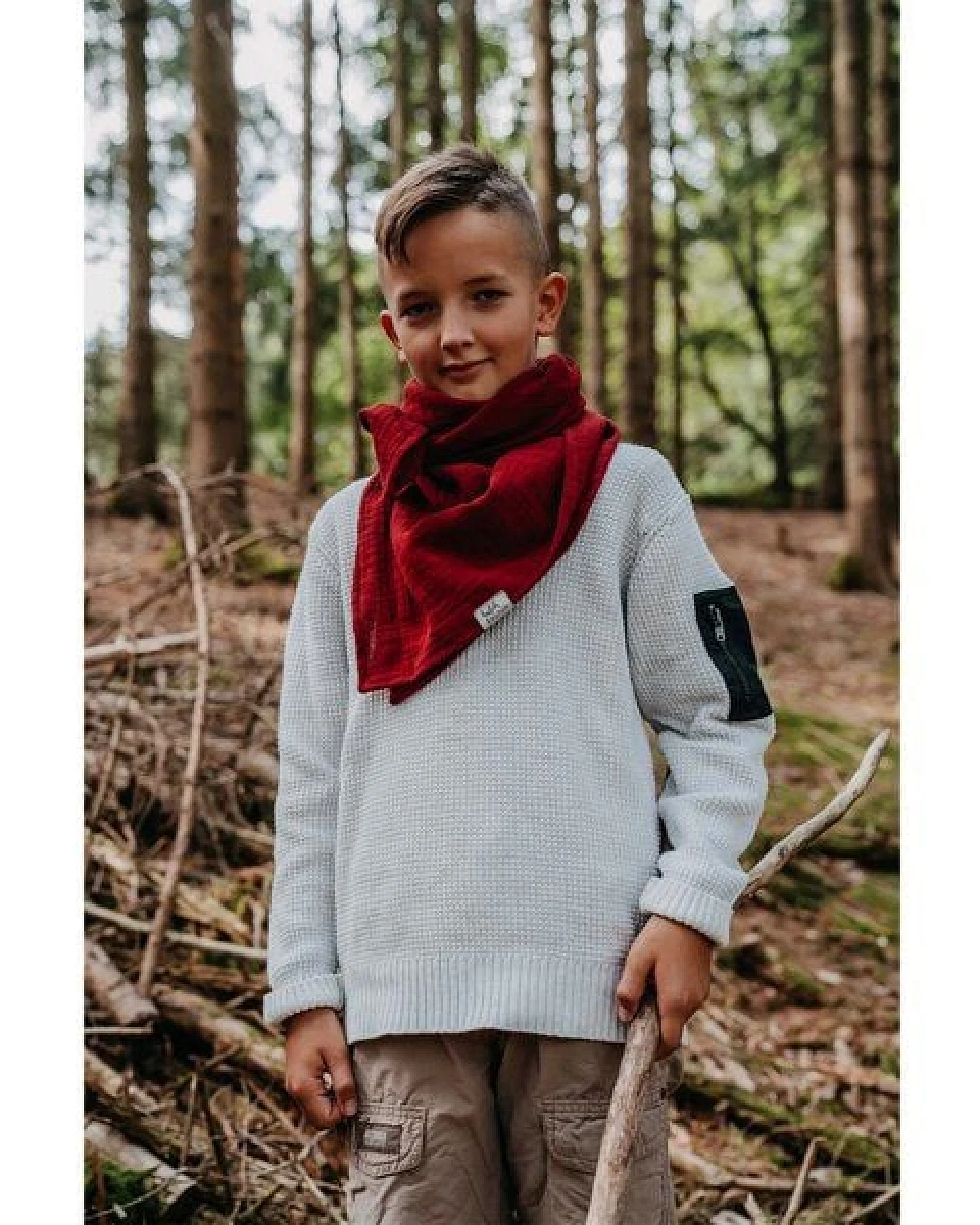 Hutch&Putch Musselin Halstuch - Schal - Dreieckstuch für Kinder (6-14 Jahre) aus 100% Bio-Baumwolle – Ansicht 3
