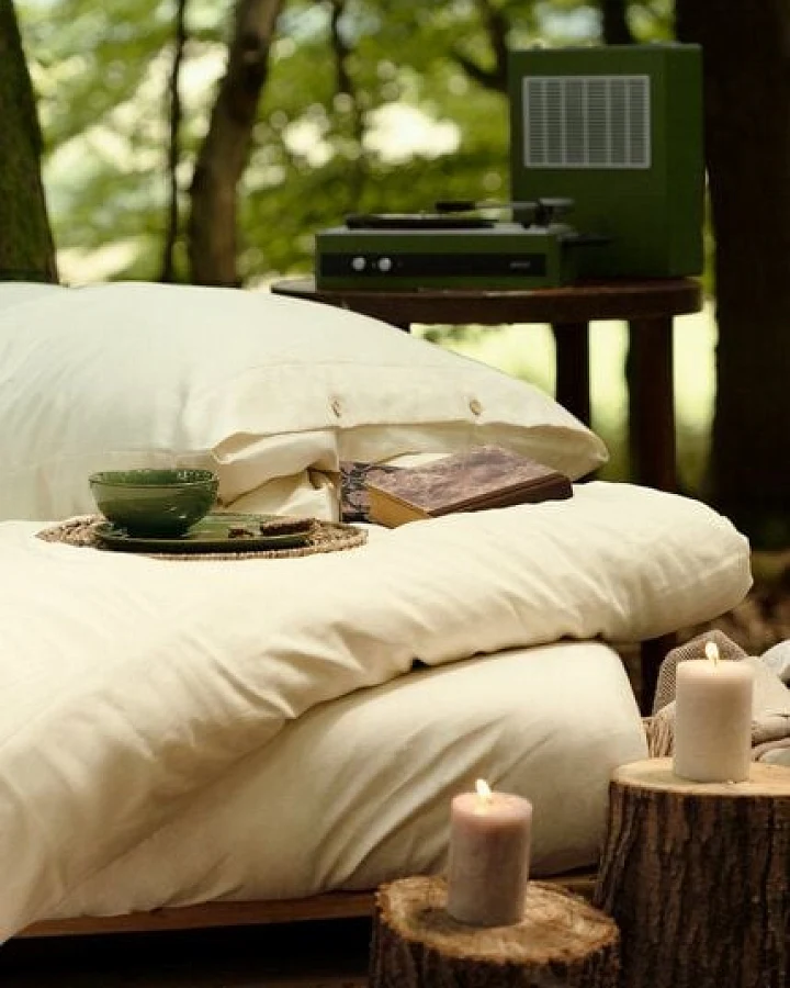 noca Alba, klimapositives Ökobettwäsche-Set aus 100% Bio-Baumwollsatin, Natur
