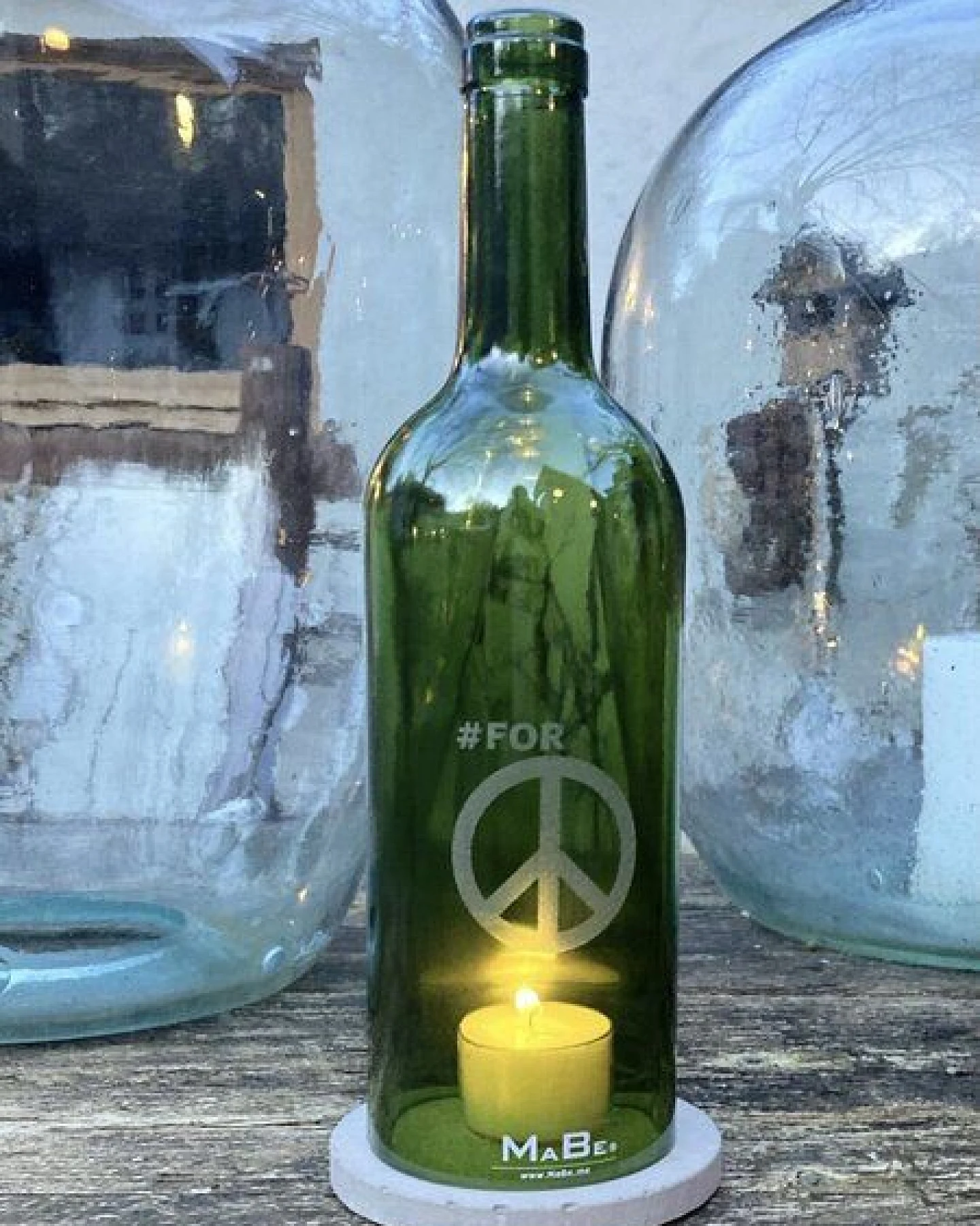 MaBe WINDLICHT #FOR PEACE mit grauem Untersetzer – Ansicht 2