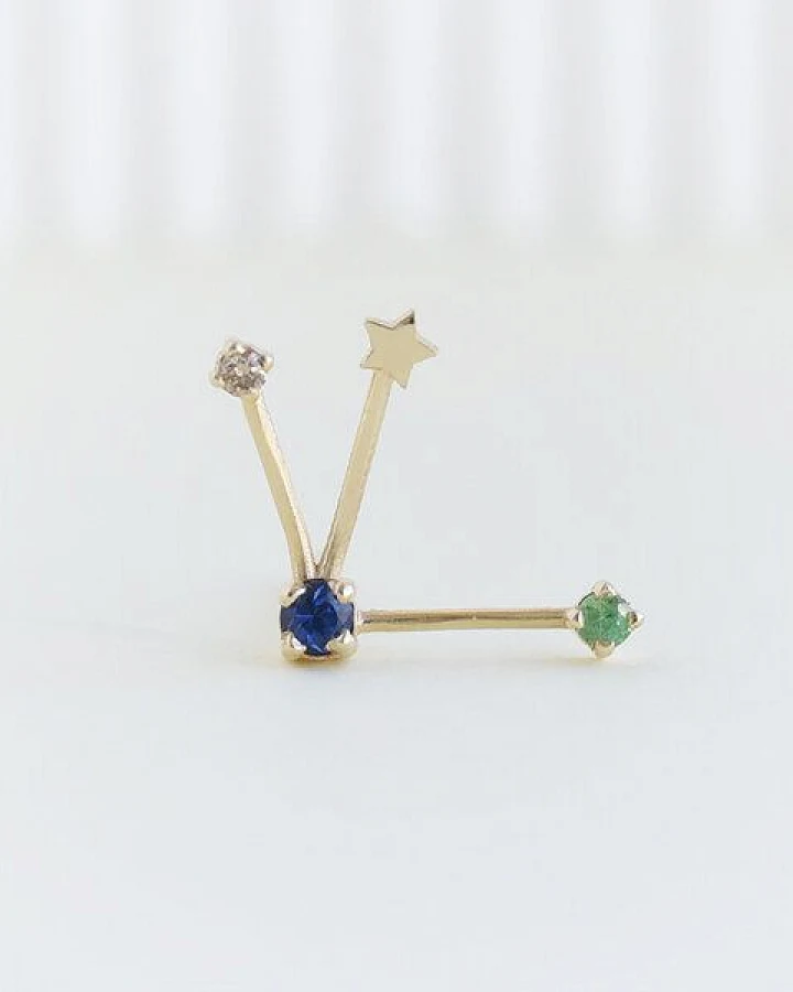 Eppi Goldener Ohrring mit Sternzeichen Taurus
