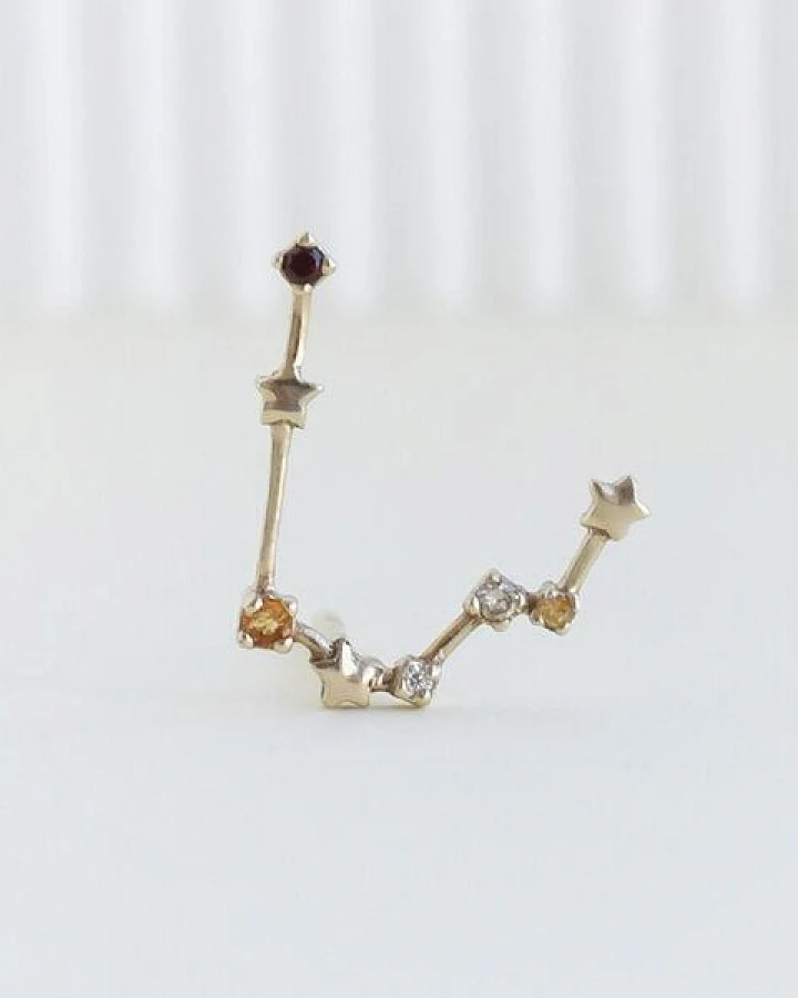 Eppi Goldener Ohrring mit Sternzeichen Gemini
