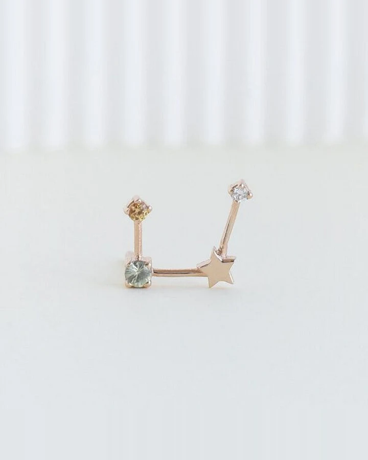 Eppi Goldener Ohrring mit Sternzeichen Virgo