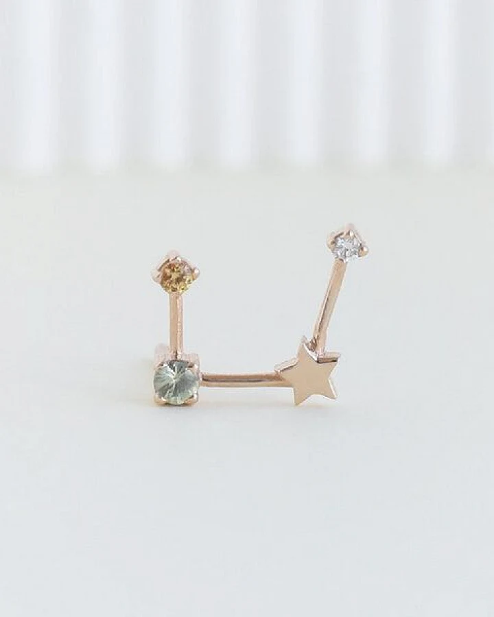 Eppi Goldener Ohrring mit Sternzeichen Virgo