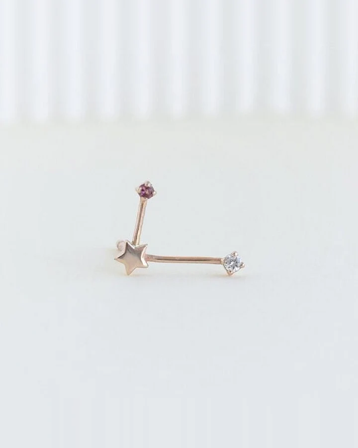 Eppi Goldener Ohrring mit Sternzeichen Libra