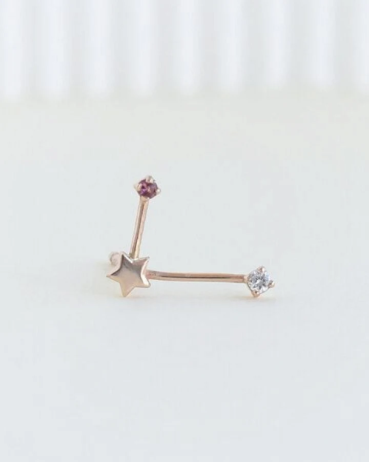 Eppi Goldener Ohrring mit Sternzeichen Libra