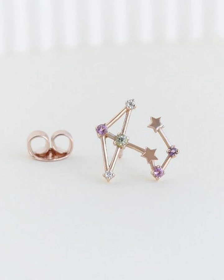 Eppi Goldener Ohrring mit Sternzeichen Sagittarius