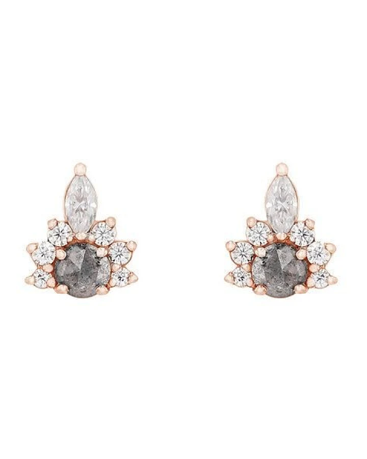 Eppi Ohrringe mit Salt and Pepper Diamanten und Moissaniten Kruno