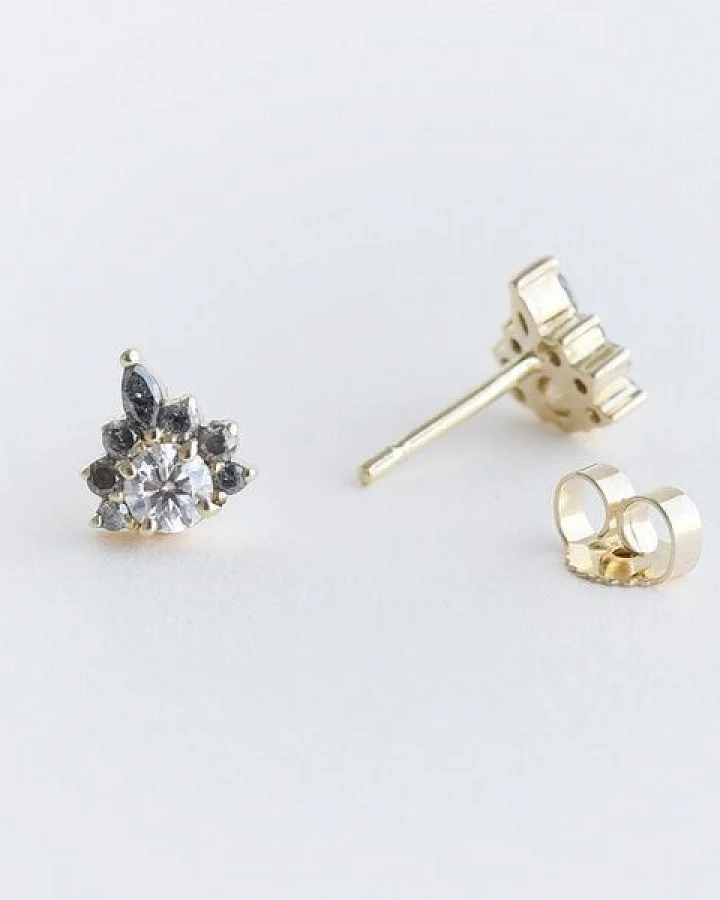Eppi Ohrringe mit Moissaniten und Salt and Pepper Diamanten Kruno
