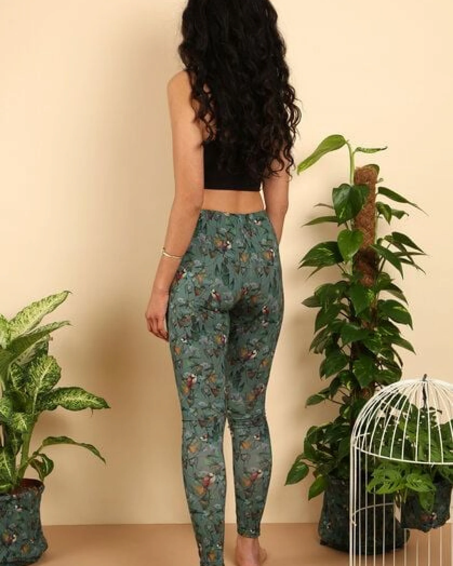 Die rote Zora Leggins Ginkgo Birds – Ansicht 4